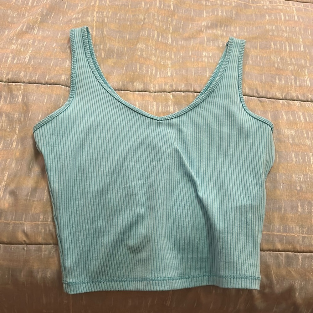 hollister neon blue tank top